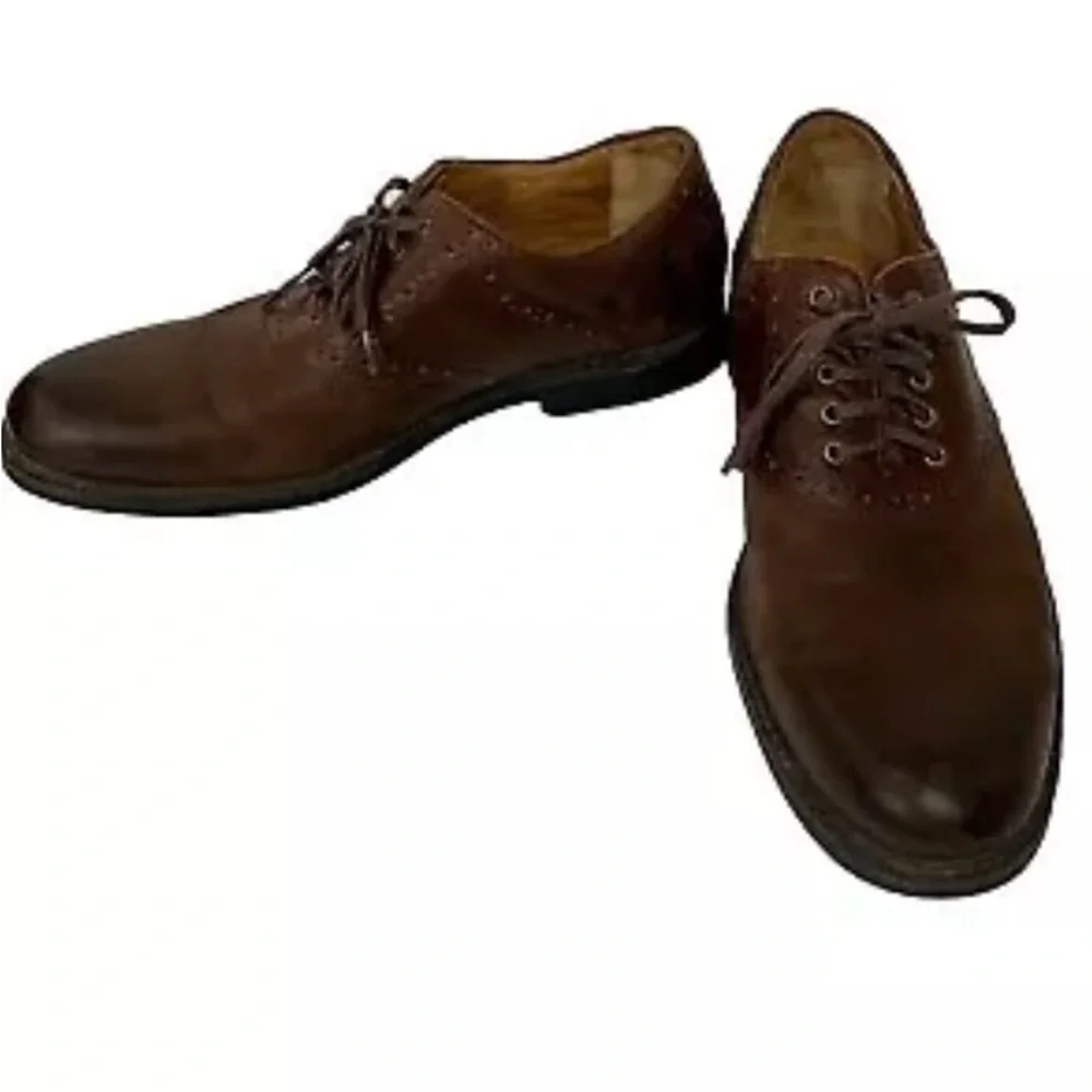 Johnston‎ & Murphy Saddle Oxford Shoe Men Sz 10.5 M Brown Leather Comfort Work